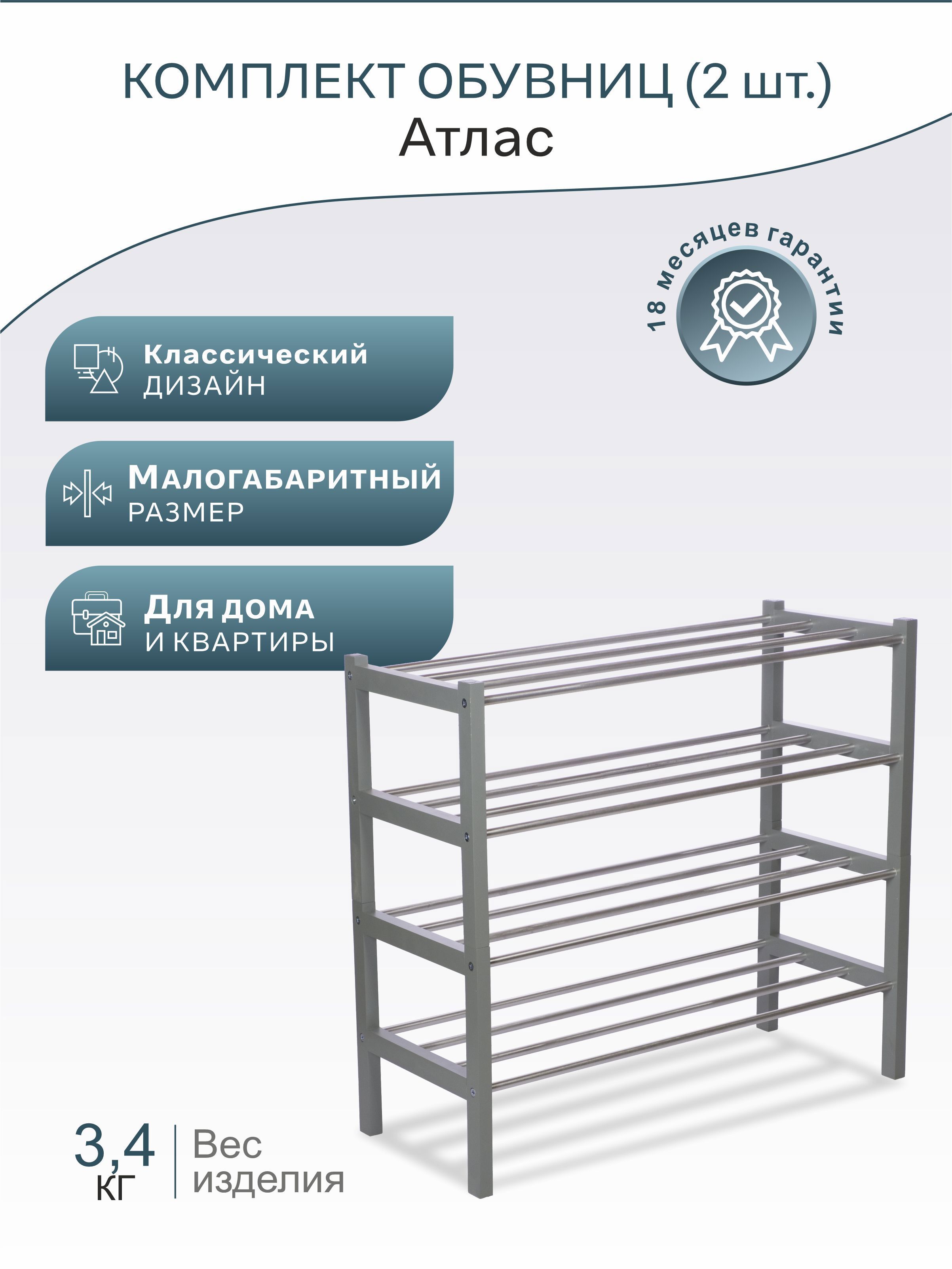 Подставка для обуви Мебелик 68x64x32 см 4 полки бук цвет серый по цене 7692  ₽/шт. купить в Архангельске в интернет-магазине Леруа Мерлен