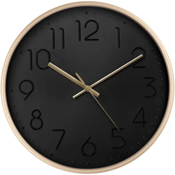 Часы настенные Troykatime круглые пластик цвет золотисто-черный бесшумные ø30 см часы настенные troykatime круглые пластик цвет черный бесшумные ø30 см