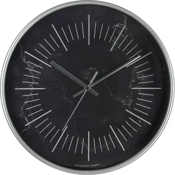 Часы настенные Troykatime круглые пластик цвет черный бесшумные ø30 см вешалка плечики для одежды 29 см пластик 6 шт детская y8 2783