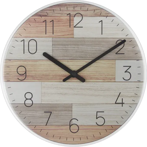 Часы настенные Troykatime Модерн круглые пластик цвет коричнево-бежевый бесшумные ø30 см часы настенные интерьерные лофт бесшумные d 40 см бронза