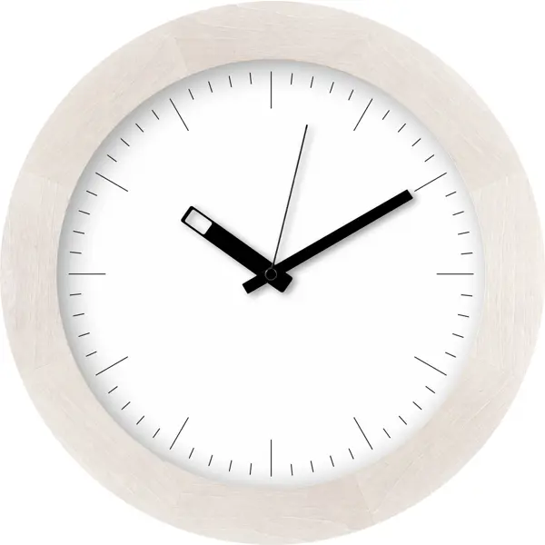 Часы настенные Troykatime круглые дерево цвет бело-бежевый бесшумные ø30 см игрушка сортер 22 см развивающая дерево часы kiddy