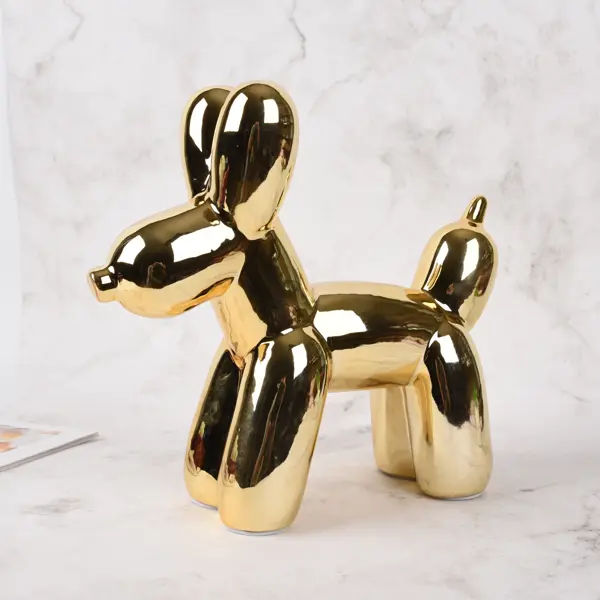 Декоративная фигура Собака керамика золотая 28x10x25.5 см фигура садовая собака йорк с щенками h30 см