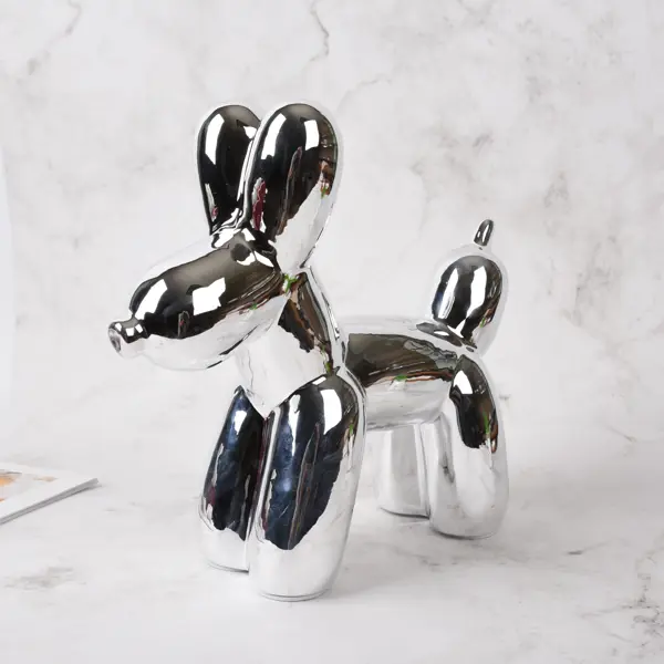 Декоративная фигура Собака керамика серебристая 28x10x25.5 см фигура декоративная серый гном h42 см