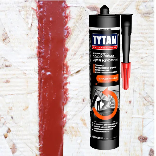 Герметик каучуковый кровельный красный Tytan Professional 310 мл герметик силиконовый tytan 59598 74614 280 мл красный термостойкий