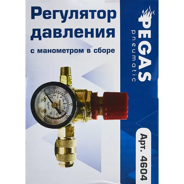 фото Редуктор давления с манометром pegas pneumatic 1/4 дюйма с быстрым выходом