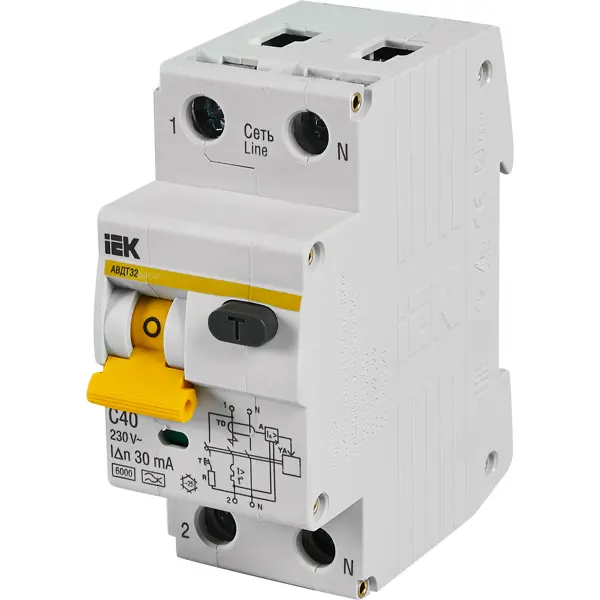 Автоматический выключатель дифференциального тока IEK АВДТ ВН-32 3Р 40А IEK 30 мА 6 кА AC MAD22-5-040-C-30