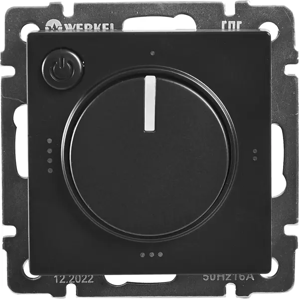 Терморегулятор для теплого пола Werkel W1151108 электромеханический 3500 Вт цвет черный электронный программируемый регулятор varmann vartronic сенсорный черный 703201 24в