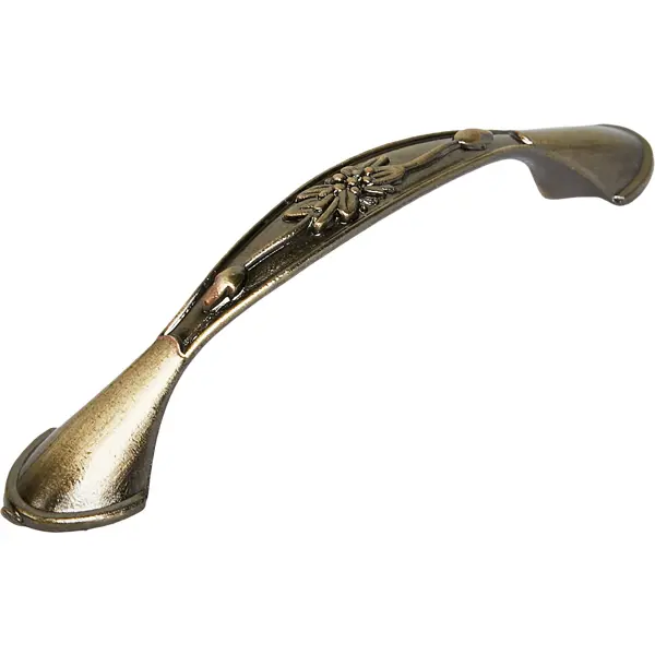 Ручка-скоба мебельная 6802 96 мм, цвет античная бронза