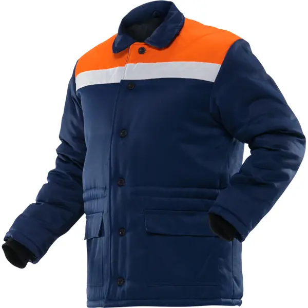 Куртка рабочая утепленная Зимовка цвет темно-синий/оранжевый размер M рост 170-176 см удлинитель на катушке садовый 1 розетка с заземлением 3х1 мм 30 м оранжевый синий