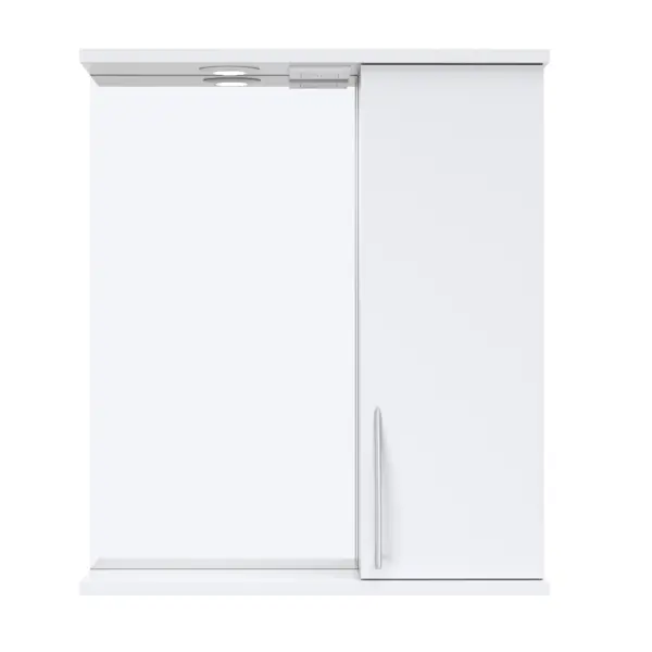Шкаф зеркальный подвесной Краков с подсветкой 60x72см цвет белый распашной шкаф мерлен 401 дуб сонома без зеркала