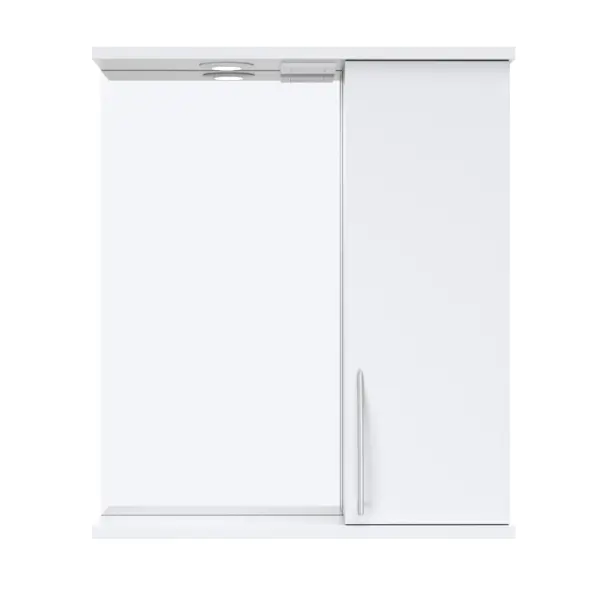 Шкаф зеркальный подвесной Краков с подсветкой 50x72 см цвет белый