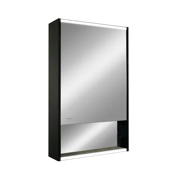 Шкаф зеркальный подвесной Line с LED-подсветкой 60x80 см цвет черный зеркальный шкаф style line николь 45 с подсветкой белый лс 00000115