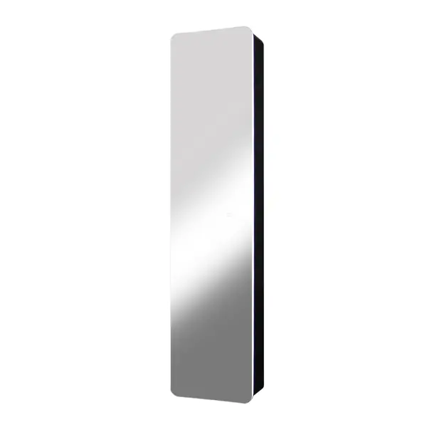 Шкаф зеркальный подвесной Perfect с подсветкой 36x156 см цвет черный зеркальный шкаф mixline виктория 60х80 правый с подсветкой сенсор 4620077043692