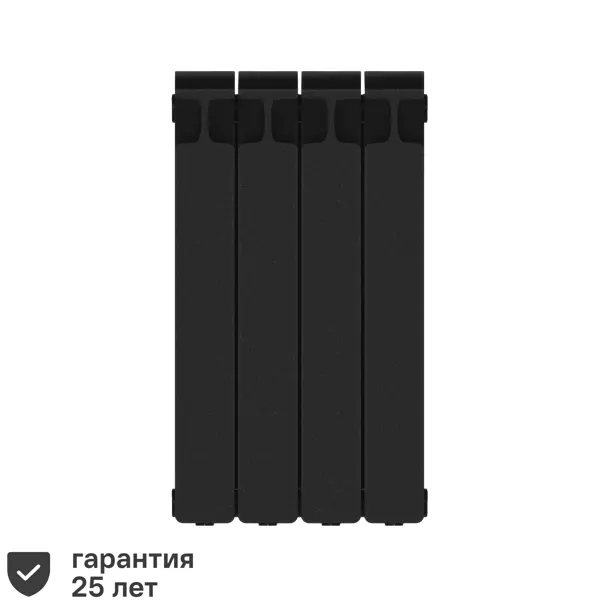 Радиатор Rifar Monolit 500/100 биметалл 4 секции боковое подключение цвет черный комплект монтажный rifar monolit supremo 3 4