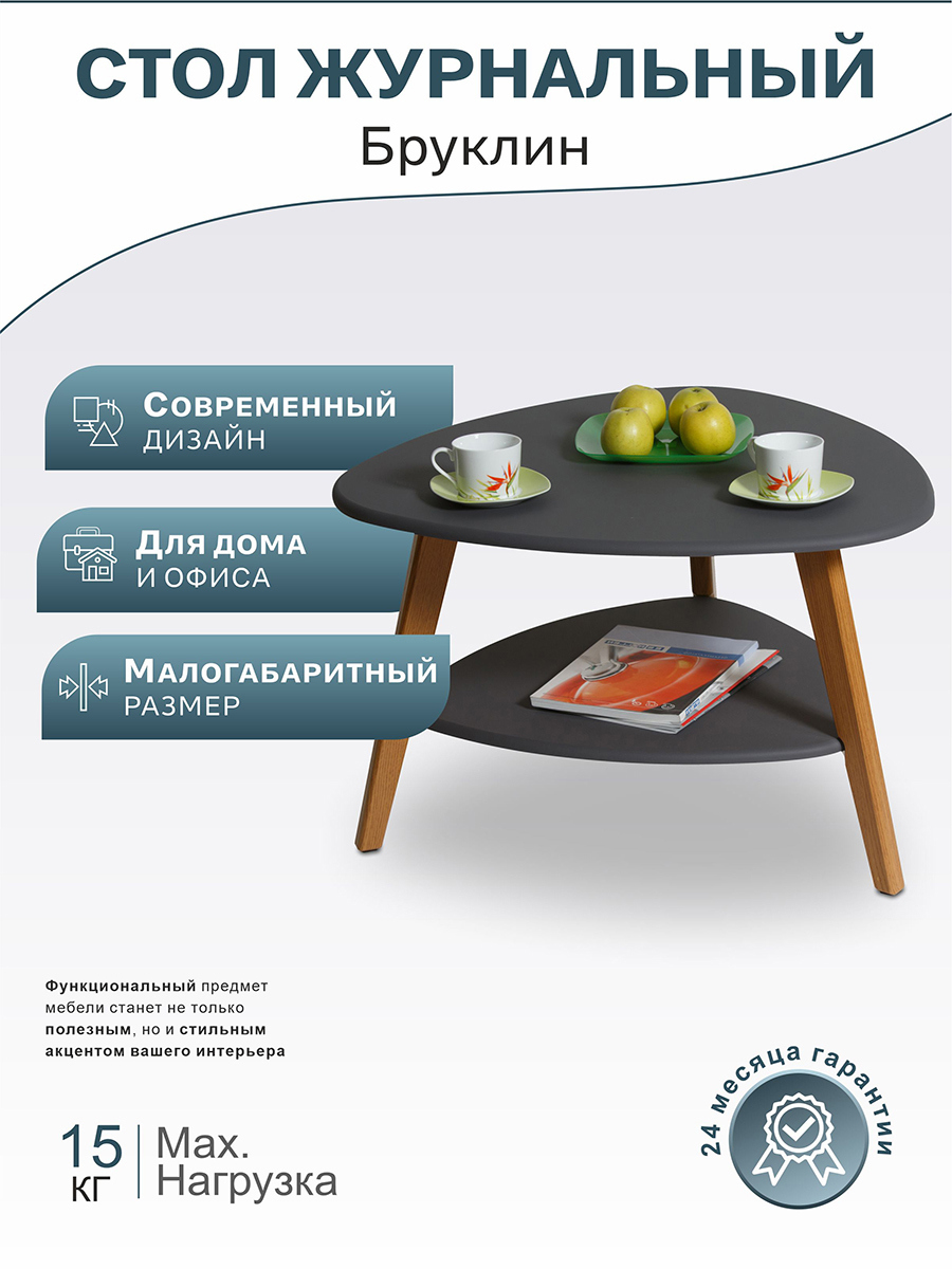 Стол журнальный Бруклин графит/дуб светлый ✳️ купить по цене 8462 ₽/шт. в  Саранске с доставкой в интернет-магазине Леруа Мерлен