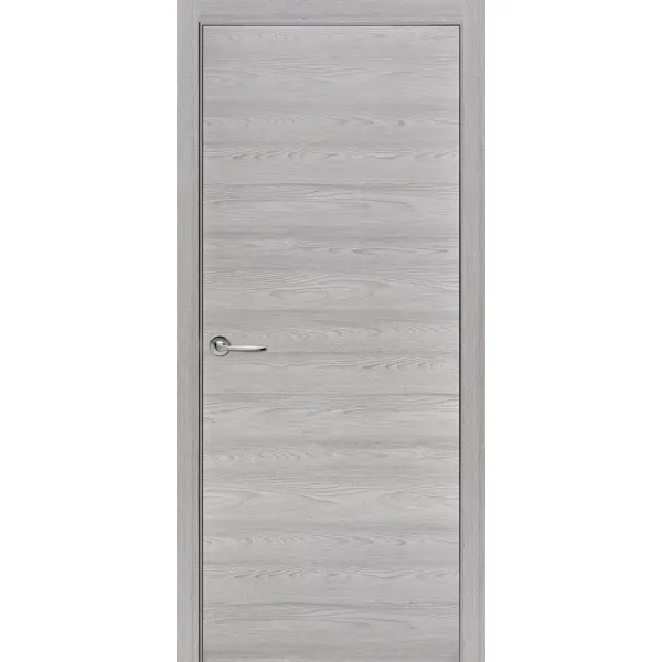 Дверь межкомнатная глухая с замком в комплекте 60x200 см Hardflex цвет ясень серый 