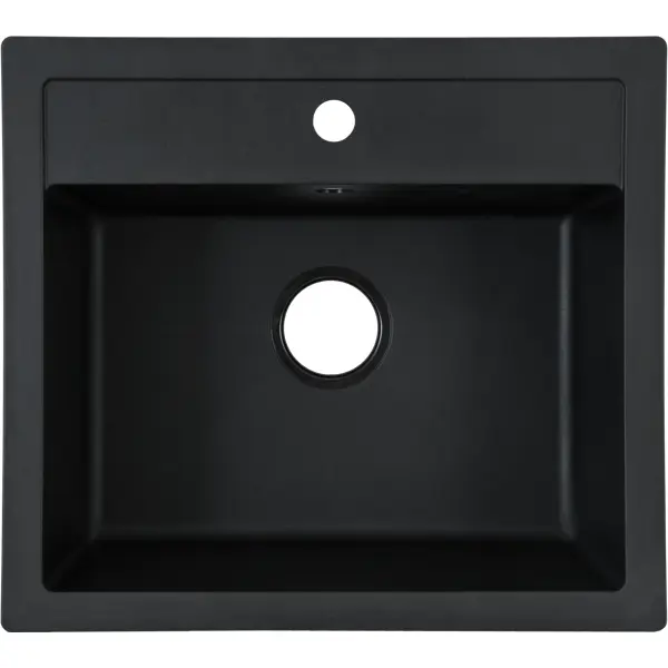 фото Мойка врезная urbatec квадратная 56x50 см глубина 20 см композитный материал цвет чёрный