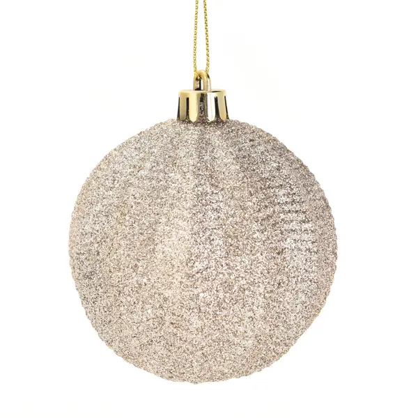 Елочное украшение Шар с узором Christmas ø7.8 см цвет золотой с блестками electric musical christmas hat