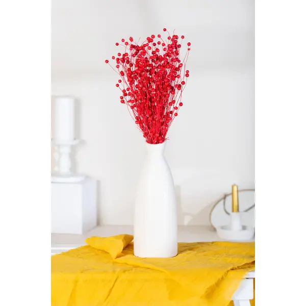 Букет из сухих цветов Лен красный h60 см букет тюльпаны 35 см 9 шт