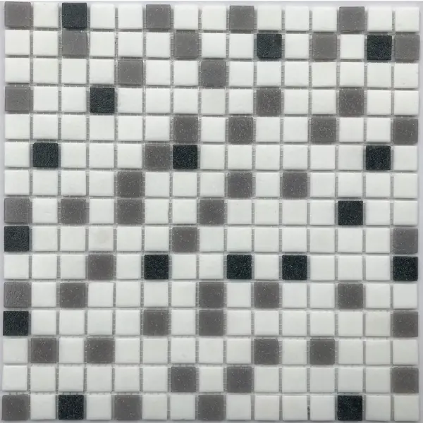 фото Мозаика стеклянная artens mix 32.7x32.7 см цвет черно-серый