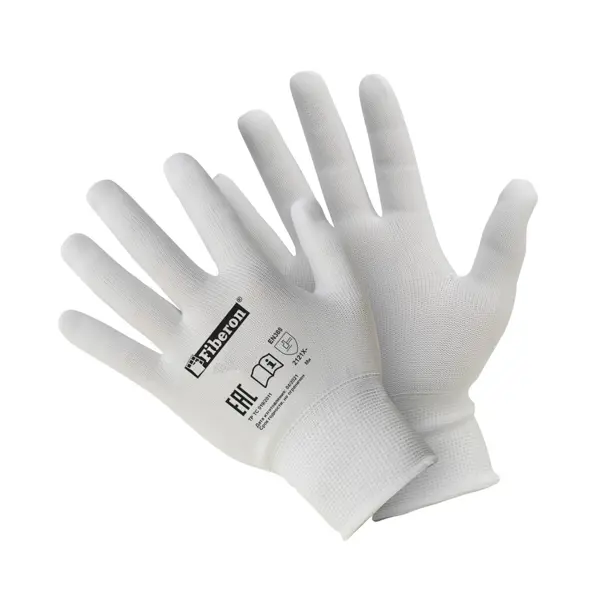 Перчатки полиэстеровые Fiberon белые размер 10/XL стельки silver с натуральной пробкой всесезонные пробка белые tb1002 00 tb1002 00 tb4003 00 24