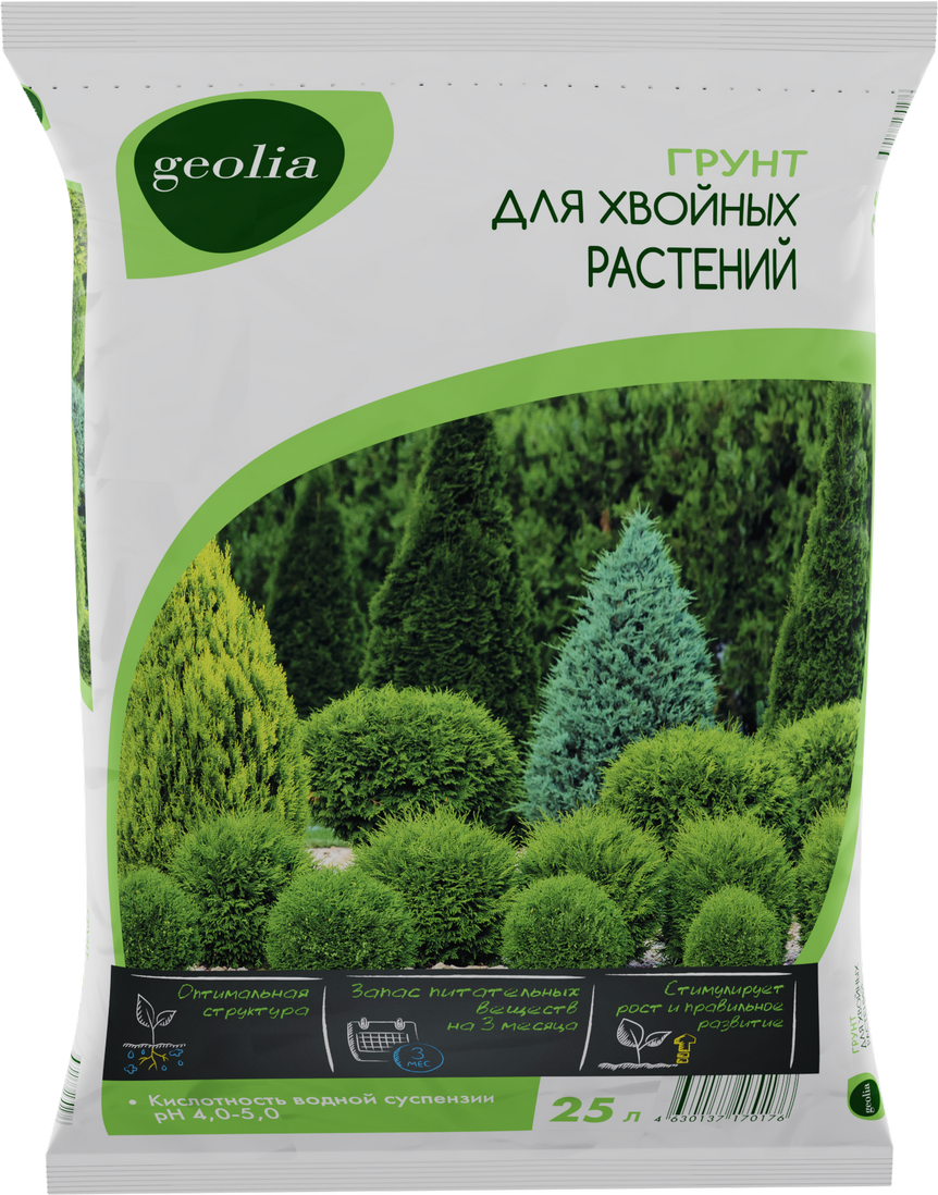 Грунт Geolia для хвойных растений 25 л ? купить по цене 290 ?/шт. в  Саранске с доставкой в интернет-магазине Леруа Мерлен