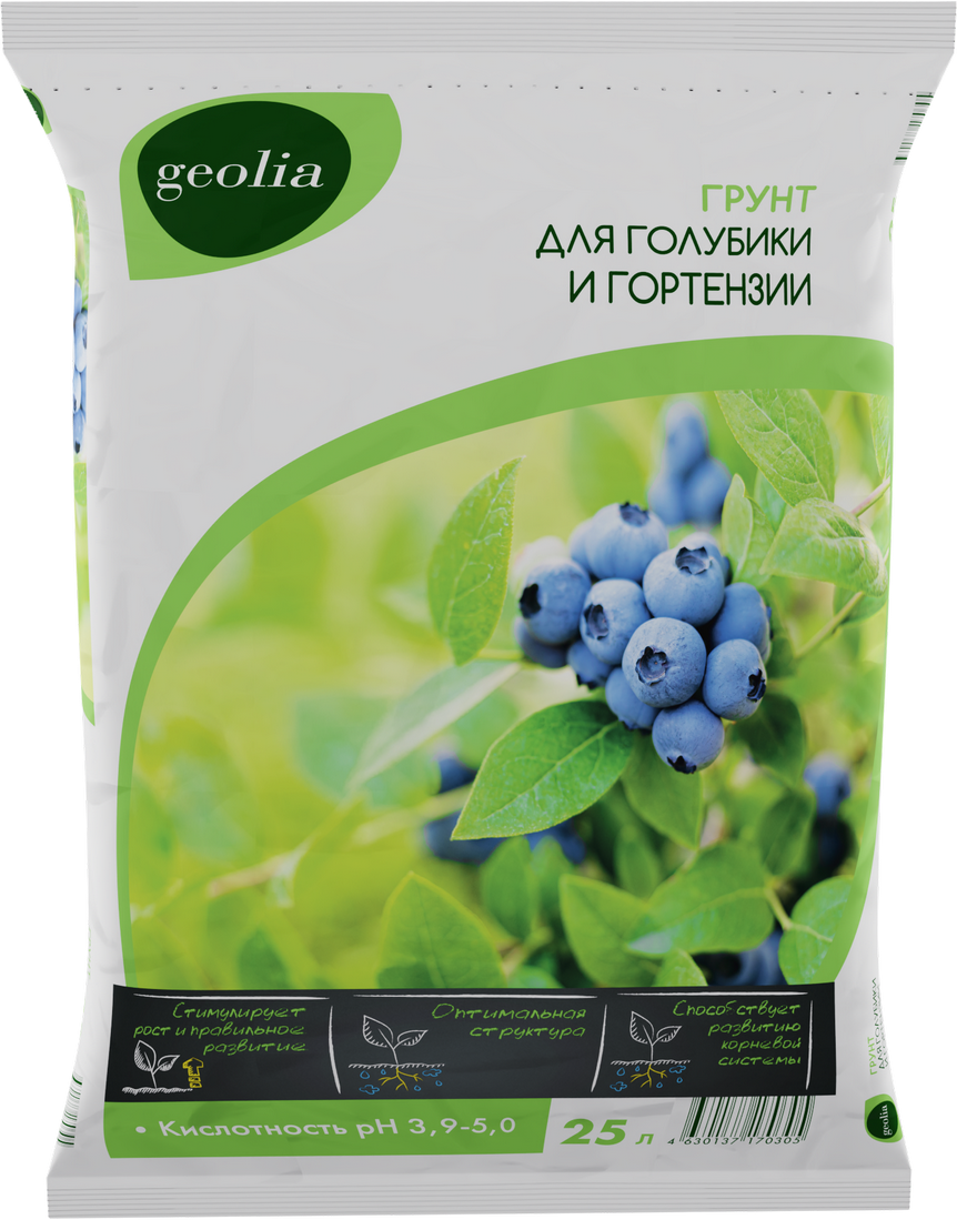 Грунт Geolia для голубики и гортензии 25 л