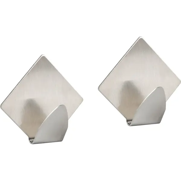 Набор крючков самоклеящиеся Ромб 5x4.5 см, серебристый 2 шт. alabaster siena набор для ванной комнаты
