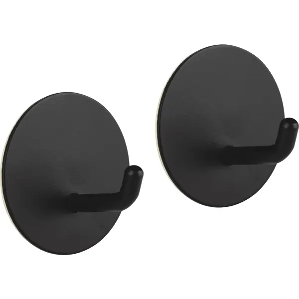 Набор крючков самоклеящиеся Круг 4.5x4.5 см, черный 2 шт. набор для ванной комнаты verona металлик