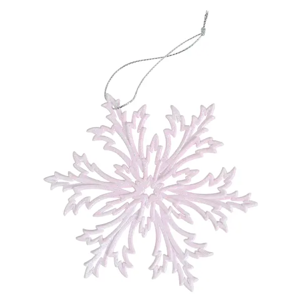 Новогоднее украшение Снежинка Морозко 12x12 см цвет розовый елочное украшение снежинка зеленое 14 5х14 5 см syyklb 182261