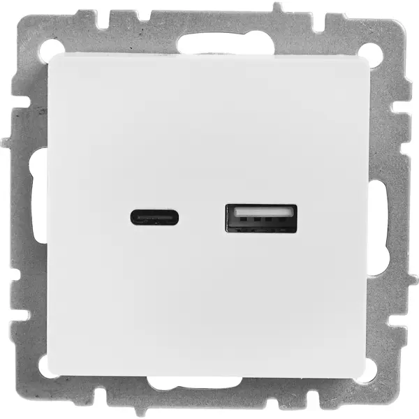 Розетка USB встраиваемая IEK Brite РЮ11-1-БрБ цвет белый компьютерная розетка встраиваемая iek brite рк11 брб rj45 utp cat 6 белый