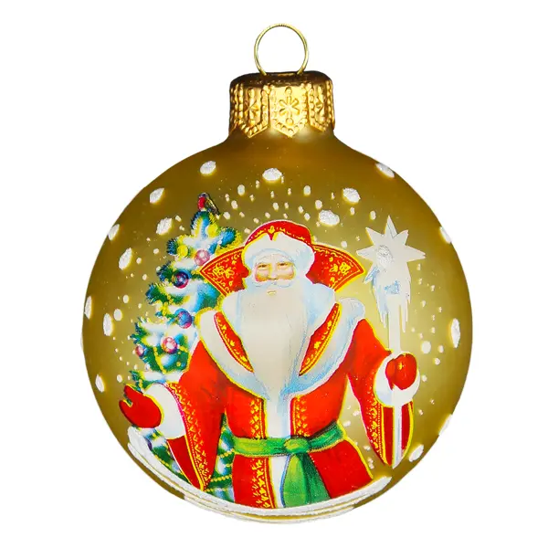 Шар Дед Мороз КУ-65-214208 6,5см цвет разноцветный проектор эра дед мороз 220v ip44 5 4w разноцветный eniop 02 б0041643