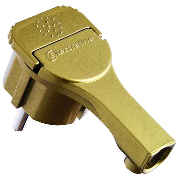 Вилка Electraline за шкаф с заземлением цвет золотой модуль скрытого подключения для мэм золотой сунержа d 28мм 03 1522 0028