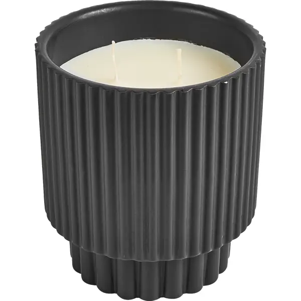 Свеча ароматизированная в стакане Древесный аромат цвет черный 14 см