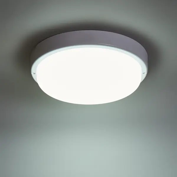 фото Светильник настенно-потолочный светодиодный inspire 20 вт 6500к ip65 круг холодный белый свет цвет белый