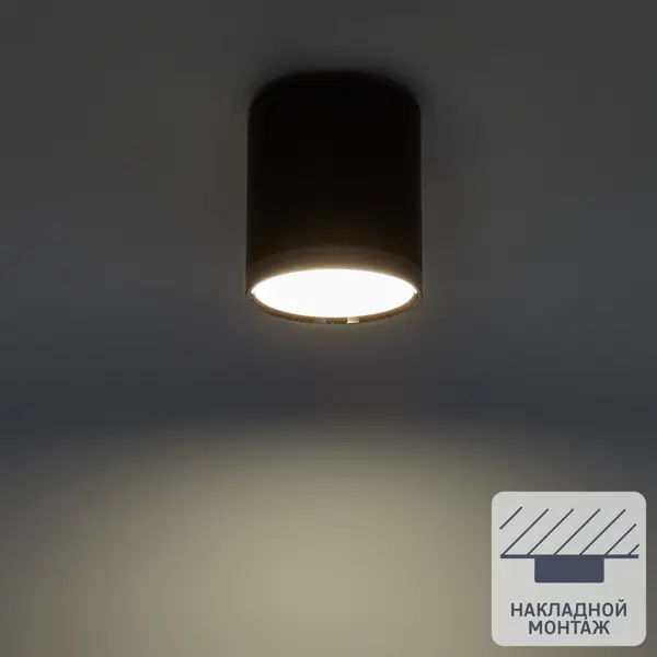 фото Светильник точечный светодиодный накладной elektrostandard dlr024, 3 м², белый свет, цвет матовый чёрный