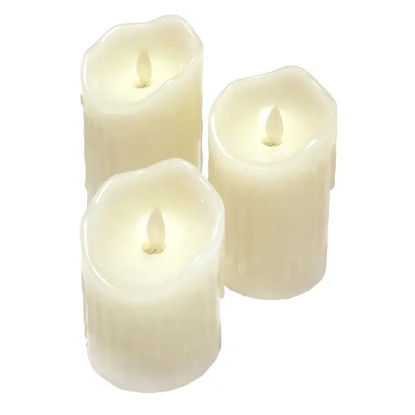 фото Гирлянда декоративная свечи теплый белый цвет света 15 см 3 шт. без бренда