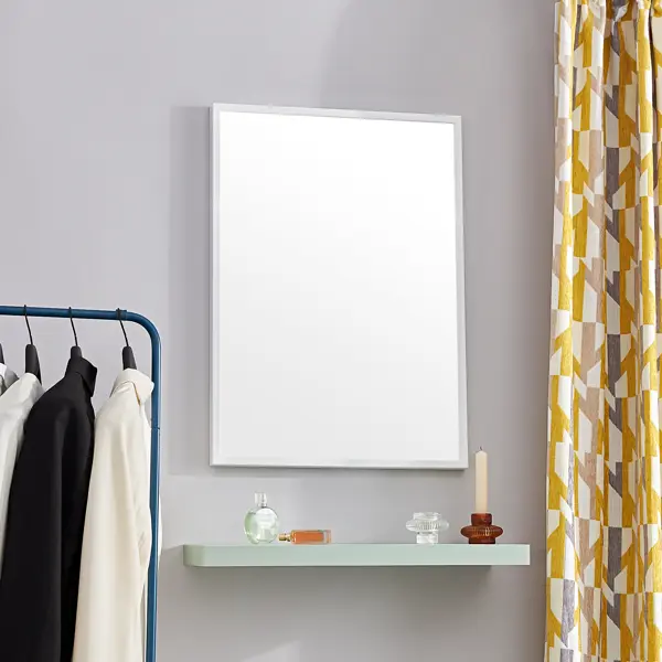 Зеркало декоративное Inspire Вега прямоугольник 50x70 см цвет белый зеркало декоративное напольное и настенное inspire альпы прямоугольное 40x160 см белый