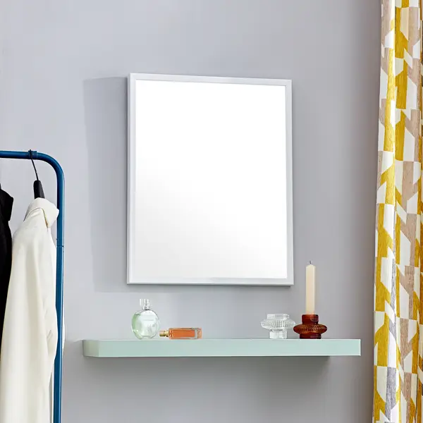 Зеркало декоративное Inspire Basic прямоугольник 40x50 см цвет белый зеркало декоративное напольное и настенное inspire альпы прямоугольное 40x160 см белый