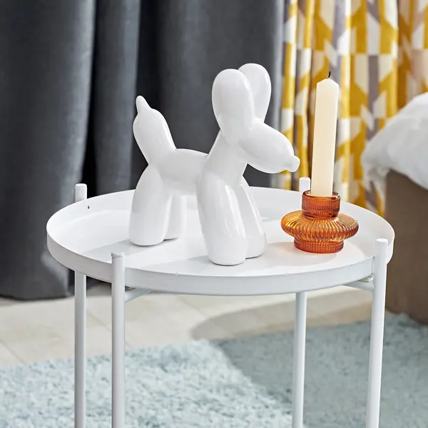 Декоративная фигура Собака керамика белая 19x7.5x18.5 см декоративная фигура олень сидячий 55 см