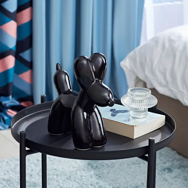 Декоративная фигура Собака керамика черная 19x7.5x18.5 см фигура садовая собака йорк с щенками h30 см