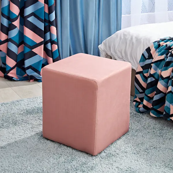 Пуф каркасный Лорри розовый 35x35x42 см складная коробка под один капкейк розовый градиент 9 × 9 × 11 см