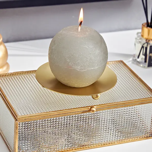 Подсвечник для 1 свечи Баланс металл цвет золотой тарелка бумажная с днём рождения свечи и гирлянды 18 см