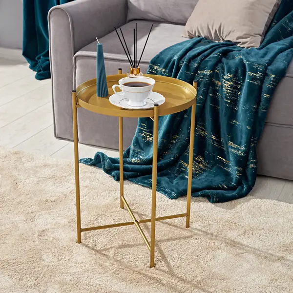 Столик кофейный Eva 37.6x37.6x52 см цвет золото wire столик кофейный