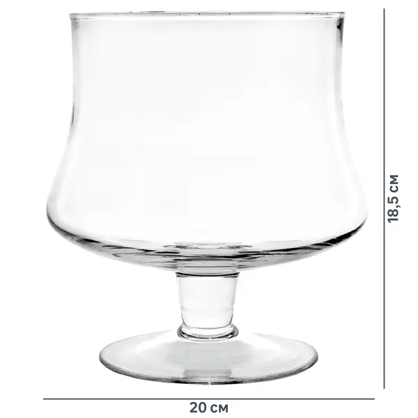 фото Ваза-бокал «лангрен» стекло цвет прозрачный 22 см без бренда