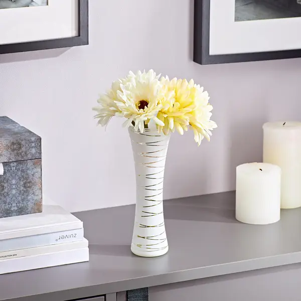 Ваза Талия стекло цвет белый 19.5 см декоративная стеклянная ваза подсвечник 11×11×16 5 см розовый с золотым напылением