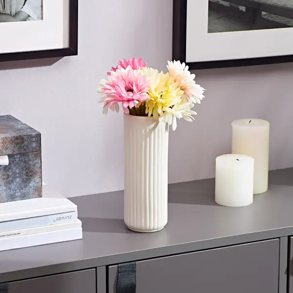 Ваза Stripe керамика разноцветная 20 см ваза керамика розовый 12 см