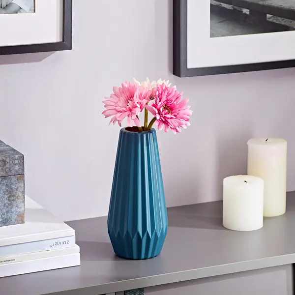 ваза лилии 22 см Ваза Art пластик синяя 22 см