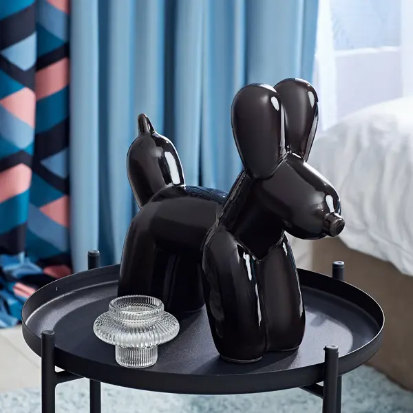 Декоративная фигура Собака керамика черная 28x10x25.5 см фигура декоративная птичка черно золотая керамика 10 5 см