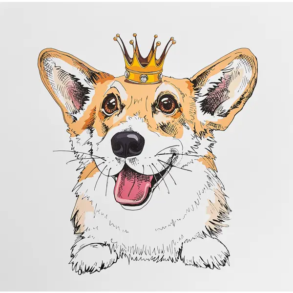 Постер Король Корги 30x30 см щенячий патруль король дня